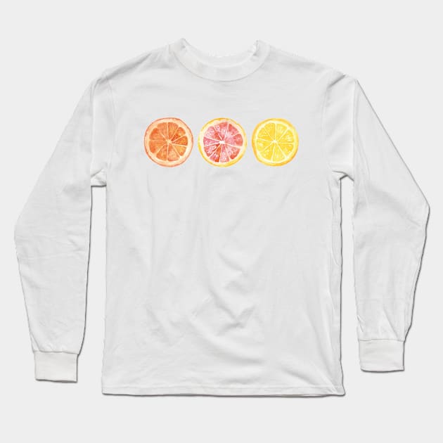 Fruit Slices Summer Cottagecore Long Sleeve T-Shirt by uncommontee